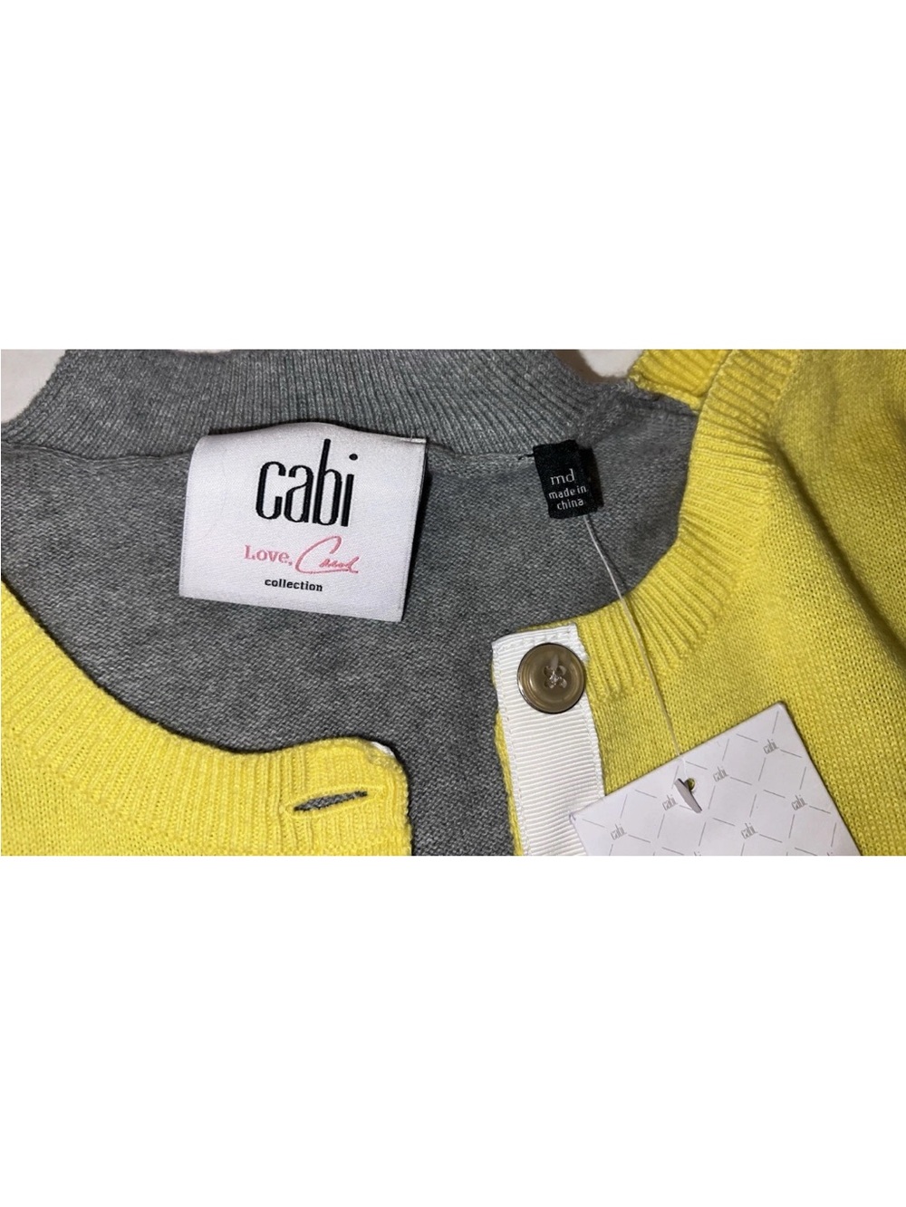 CAbi NEW Belle Layered Lace Cami / Button Down Cardigan Sweater Sz M - Picture 4 of 7